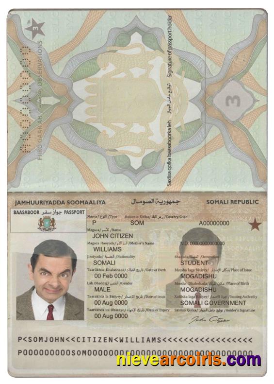 Somalia Soomaaliya passport